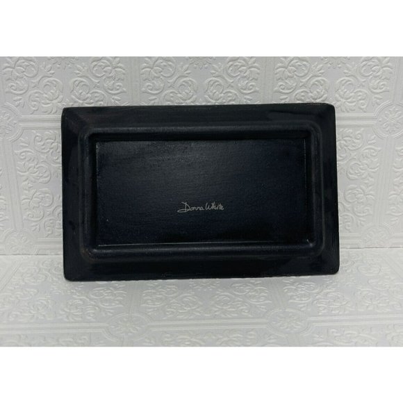 Vintage Donna White Bicycle ‘enjoy the ride’ coin and key wooden tray, rustic - Picture 7 of 10